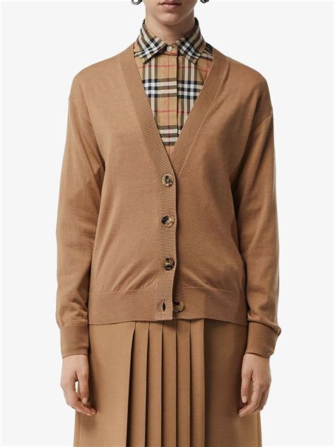 burberry vintage check detail merino wool cardigan|Check Wool Blend Cardigan in Snug .